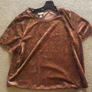 Blush velvet t shirt